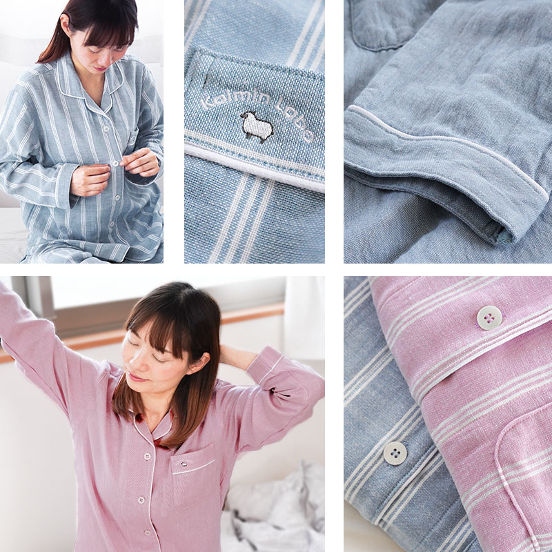 【2,120円値下！】パジャマ レディース 今治タオル 当社限定品 日本製 2重ガーゼ 快眠ラボ 婦人 M L LL 箱入り A-Z3421