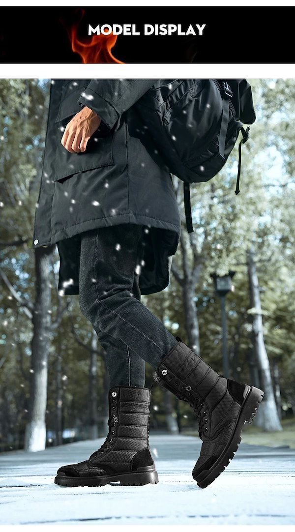 Qoo10] スノーブーツ メンズ ショート ミドル丈