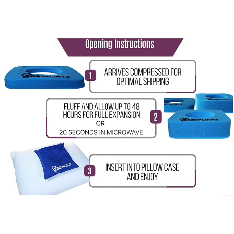 EarSplintz イージースリープイヤーピロー痛みのないフォームピロー耳の痛み用横向きで寝る方向けのソフトサポートイヤーピロー EarSplintz イージースリープイヤーピロー痛みのないフォームピロー耳の痛み用横向きで寝る方向けのソフトサポートイヤーピロー