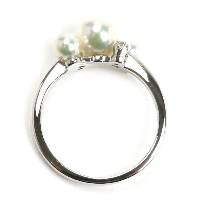 MIKIMOTO ミキモト K18WG ホワイトゴールド リング・指輪 アコヤパール約4.2-6.4mm ダイヤモンド 13号 3.2g レディース 中古 美品 MIKIMOTO ミキモト K18WG ホワイトゴールド リング・指輪 アコヤパール約4.2-6.4mm ダイヤモンド 13号 3.2g レディース 中古 美品