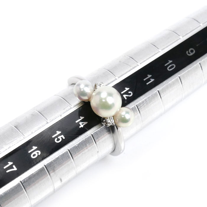 MIKIMOTO ミキモト K18WG ホワイトゴールド リング・指輪 アコヤパール約4.2-6.4mm ダイヤモンド 13号 3.2g レディース 中古 美品 MIKIMOTO ミキモト K18WG ホワイトゴールド リング・指輪 アコヤパール約4.2-6.4mm ダイヤモンド 13号 3.2g レディース 中古 美品