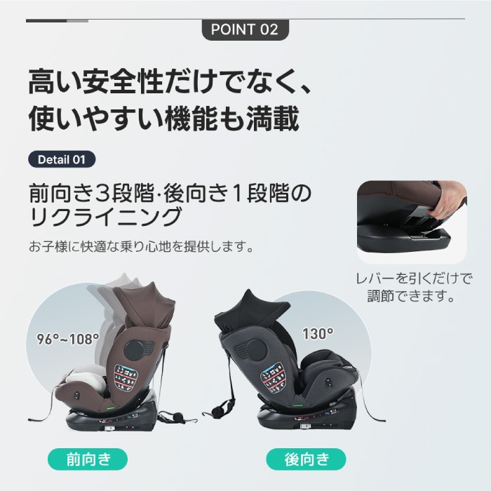 チャイルドシート 新生児 0歳～12歳頃 360度回転式 ISOFIX+R129適合でロングユース ジュニアシート 長く使える トップテザー 取付簡単 キッズシート ベビーシート クライニング 出産祝