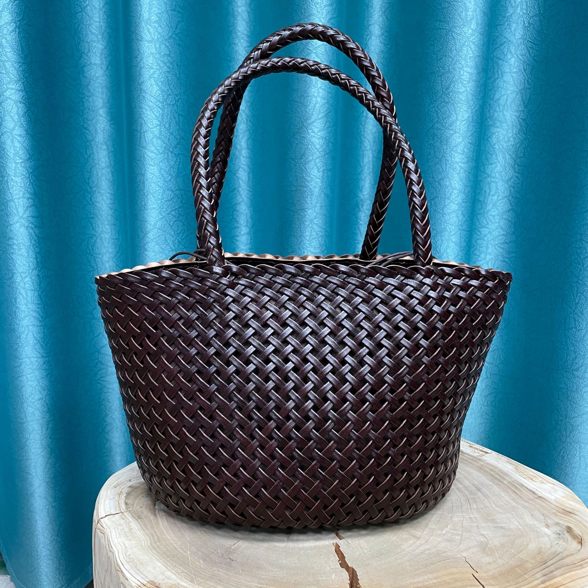 夏の新作手編みバッグ本革メッシュバッグ個性的なレディースバッグ 夏の新作手編みバッグ本革メッシュバッグ個性的なレディースバッグ