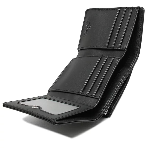 三つ折り財布 リヴィーガン グレイン がま口 ブラック レディース 51010018 S000D N403