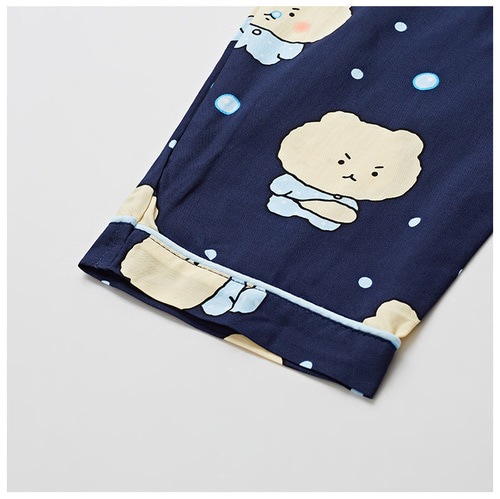 SPAO こわれたクマ 長袖パジャマ (NAVY) パジャマ アクセサリー