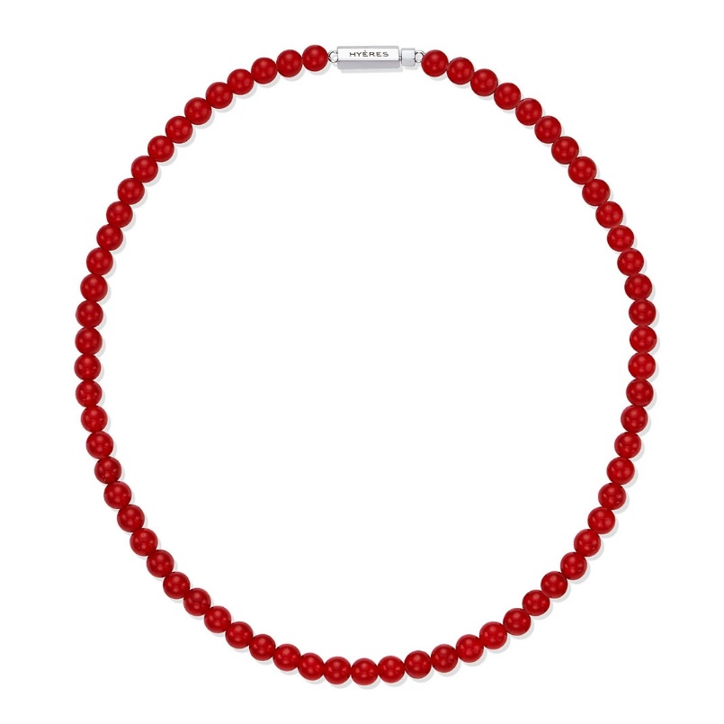 [HYERES LOR] H edition BR(W) Ball Red Jade Beads Necklace