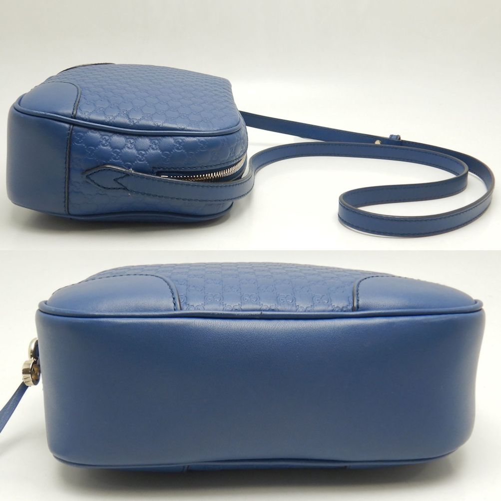 449413 ショルダーバッグ マイクログッチシマ カーフ ブルー アウトレット/252538【中古】 449413 ショルダーバッグ マイクログッチシマ カーフ ブルー アウトレット/252538【中古】