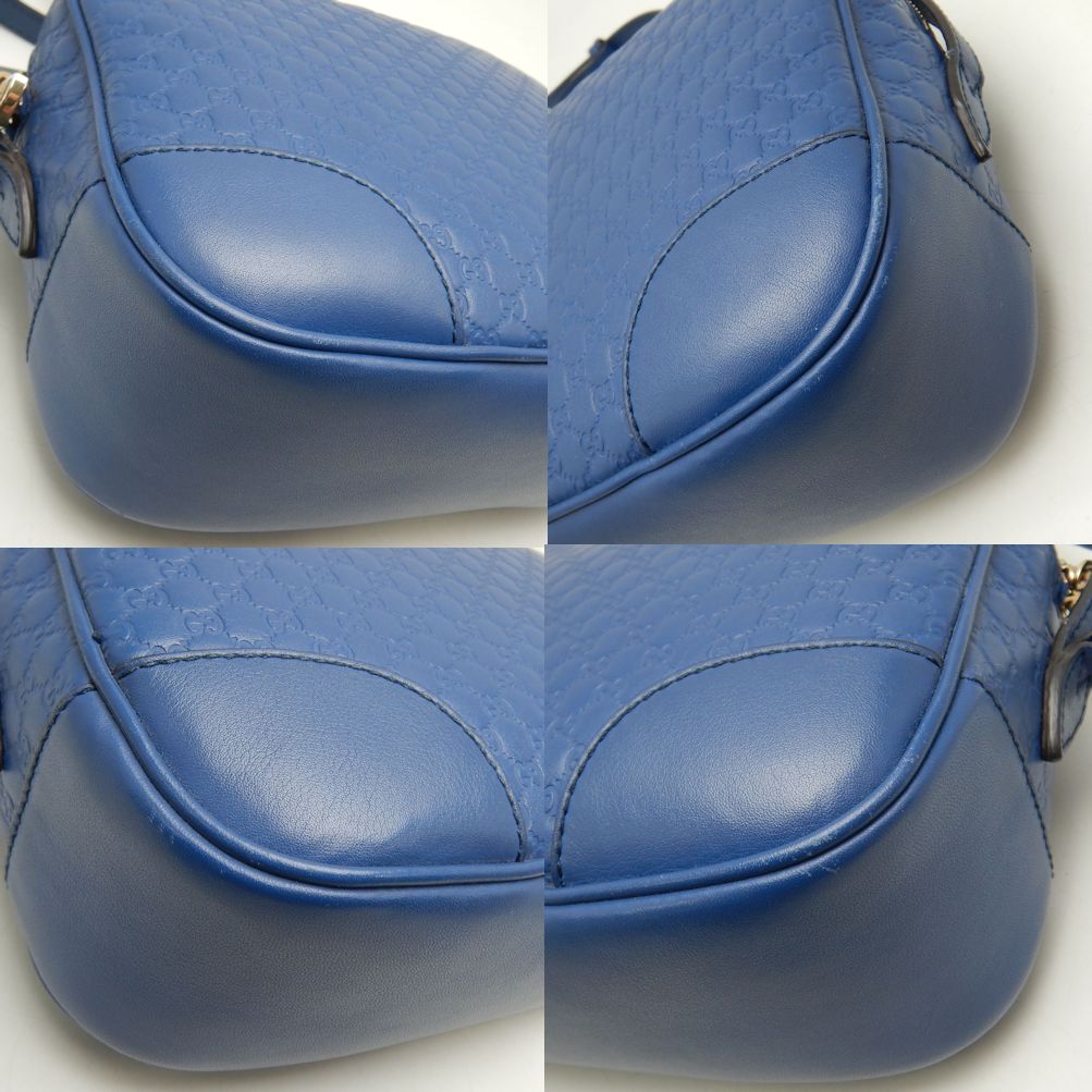 449413 ショルダーバッグ マイクログッチシマ カーフ ブルー アウトレット/252538【中古】 449413 ショルダーバッグ マイクログッチシマ カーフ ブルー アウトレット/252538【中古】