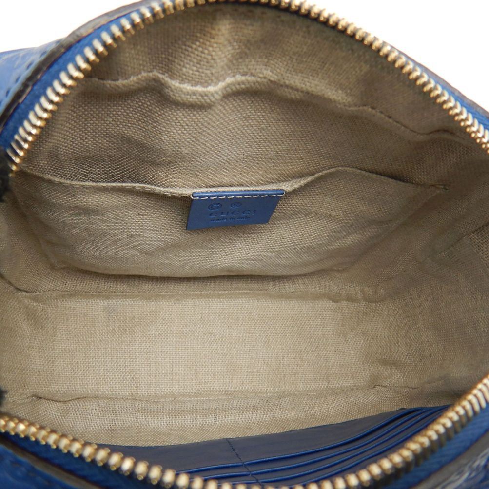 449413 ショルダーバッグ マイクログッチシマ カーフ ブルー アウトレット/252538【中古】 449413 ショルダーバッグ マイクログッチシマ カーフ ブルー アウトレット/252538【中古】