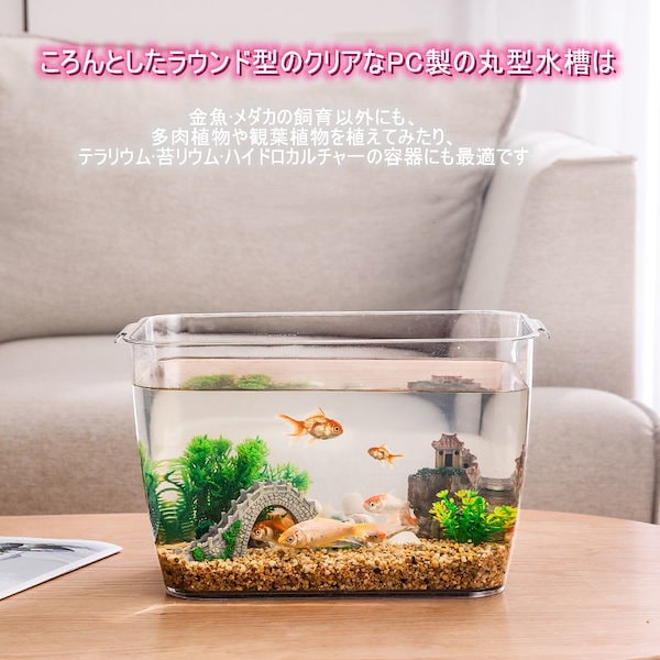 Qoo10] 金魚鉢 メダカ 透明 水槽 花瓶 アクア