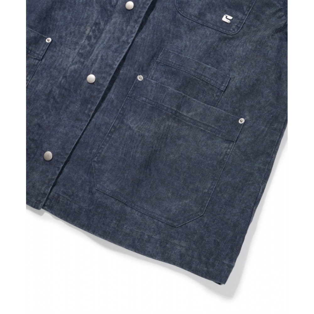CODEGY (女性) ウォッシュ加工フレンチジャケット_ネイビー CODEGY (女性) ウォッシュ加工フレンチジャケット_ネイビー