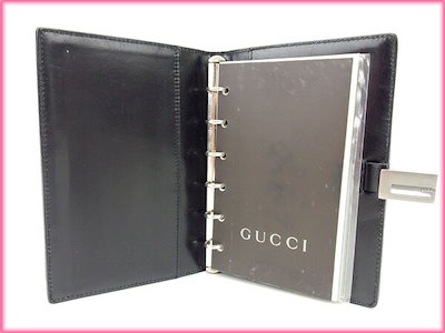 大特価在庫 GUCCI : 手帳カバー ブラック 中古 N187 : バッグ・雑貨 在庫あ