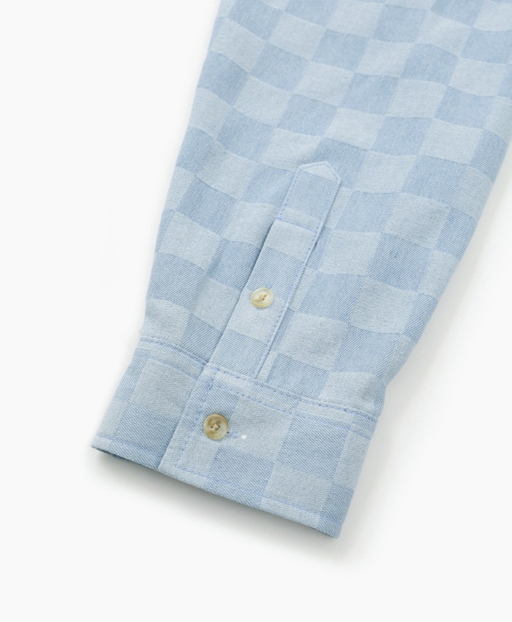【AJO AJOBYAJO】 Checkerboard Oversized Denim Shirt