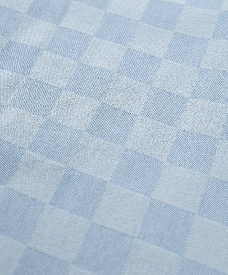 【AJO AJOBYAJO】 Checkerboard Oversized Denim Shirt