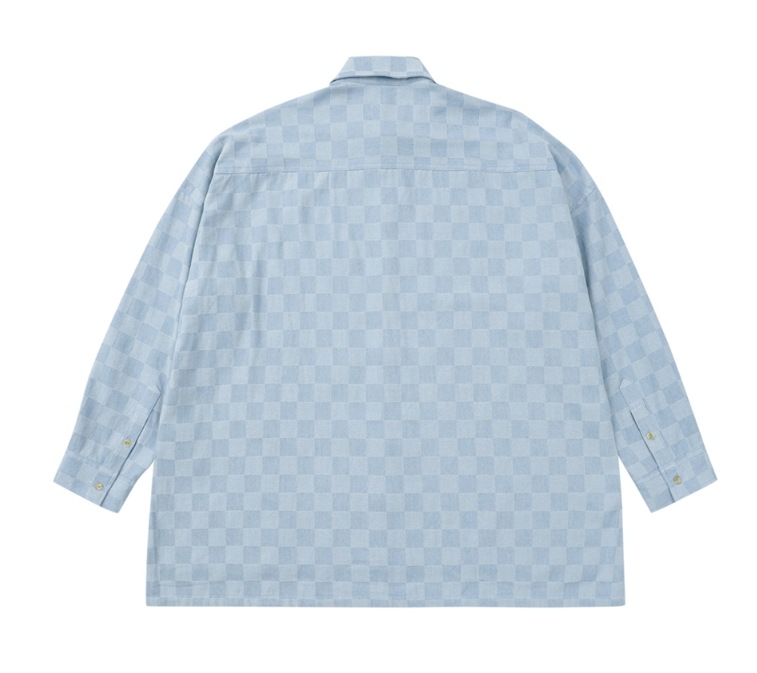 【AJO AJOBYAJO】 Checkerboard Oversized Denim Shirt