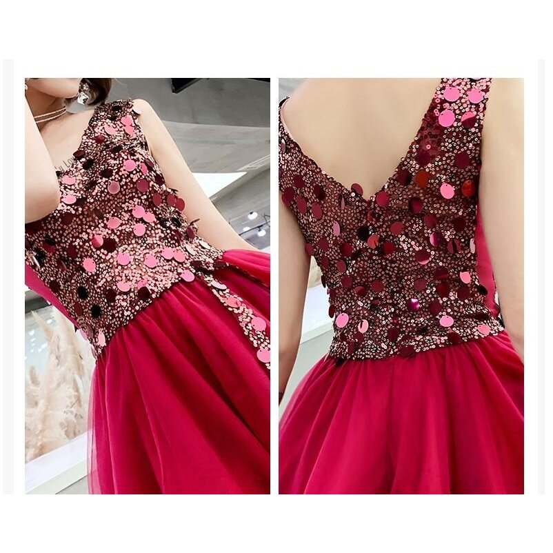 袖なし パーティードレス レディース 結婚式ワンピース Aライン ウエディングドレス ミモレ丈ドレス