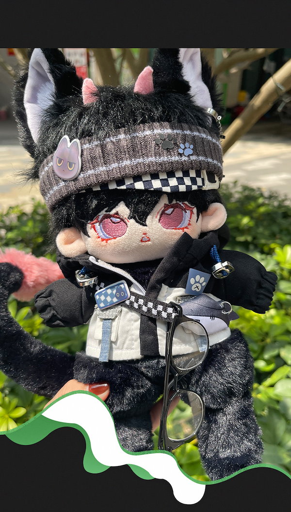 男性キャラクター ぬいぐるみ 約20cm 無属性 ぬいぐるみ 20cm 着せ替えぬいぐるみ 獣耳付け男の子 着せ替え
