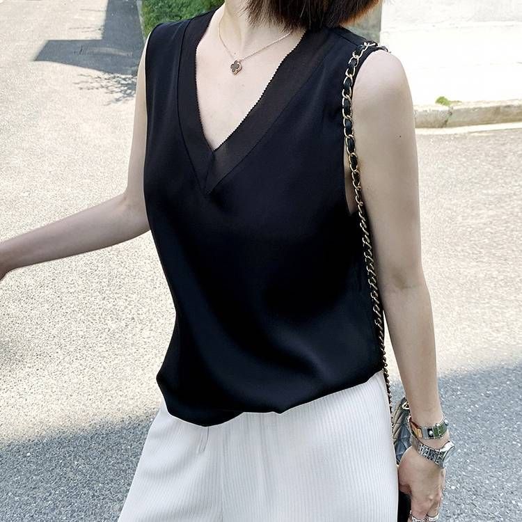 グレー 切り替え Vネック 秋 ノースリーブ 襟付き 白 ブラウス 4色 タンク 春 ホワイト 黒 シャツ シンプル 夏 ス レディース ブラック バックコンシャス 灰 大人可愛い スリム インナー グレー 切り替え Vネック 秋 ノースリーブ 襟付き 白 ブラウス 4色 タンク 春 ホワイト 黒 シャツ シンプル 夏 ス レディース ブラック バックコンシャス 灰 大人可愛い スリム インナー