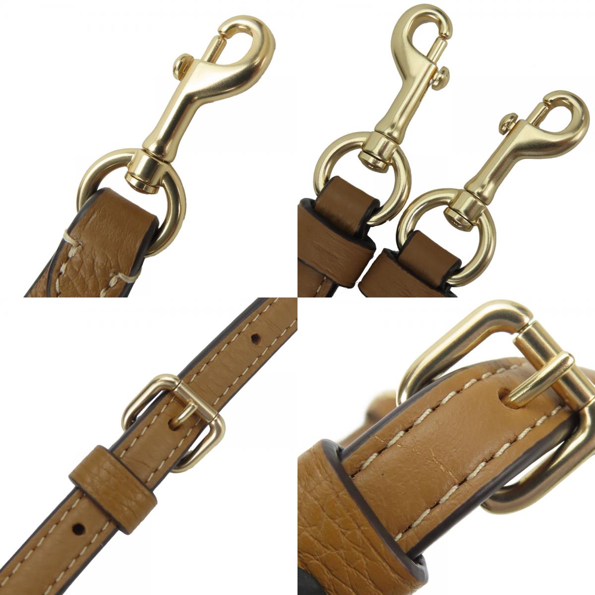 中古 ショルダーバッグ CA164 レザー ホワイト ブラウン ゴールド金具 2WAY カジュアル おしゃれ レディース 女性 中古 ショルダーバッグ CA164 レザー ホワイト ブラウン ゴールド金具 2WAY カジュアル おしゃれ レディース 女性