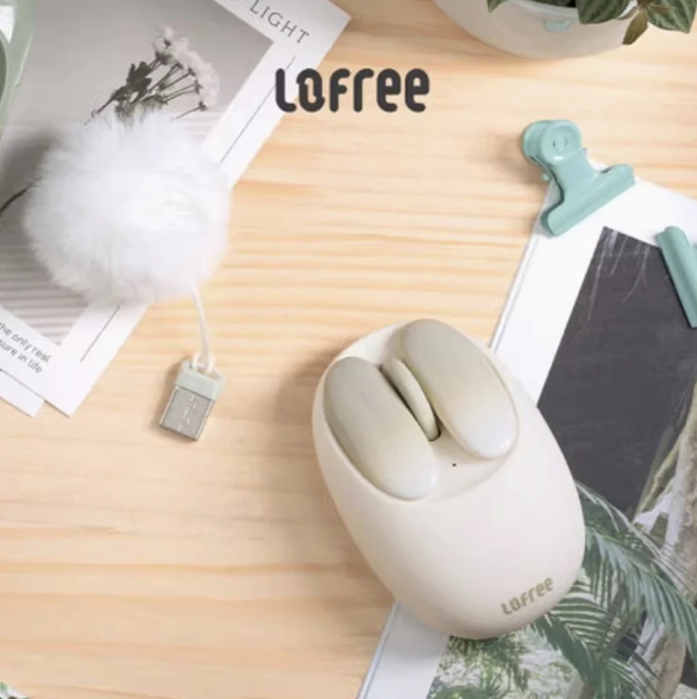 【送料無料】洛斐 [小さな花びら] ワイヤレスBluetoothマウス女の子かわいいノートパソコンタブレットオフィスゲーム共通かわいい毛玉をプレゼント