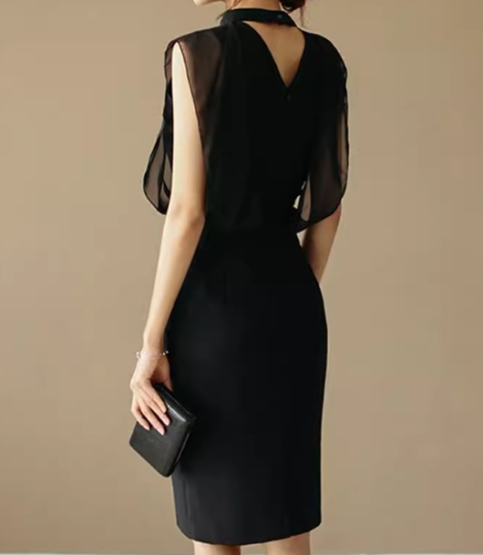 レディース ドレス イブニングドレス パーティードレス ブラックドレス 膝丈 ミドル丈 袖なし ノースリーブ スタンドカラー 背中開き シフォン バックスリット ファスナー ハイウエスト 大人可愛い レディース ドレス イブニングドレス パーティードレス ブラックドレス 膝丈 ミドル丈 袖なし ノースリーブ スタンドカラー 背中開き シフォン バックスリット ファスナー ハイウエスト 大人可愛い