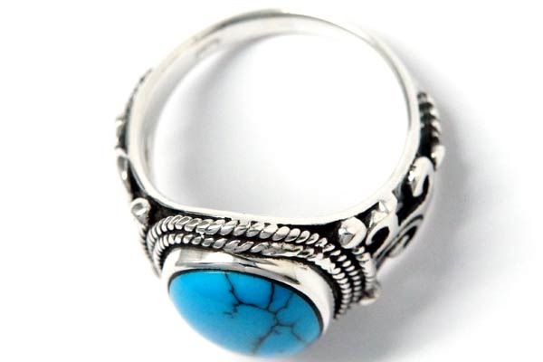 インディアンジュエリー リング 天然石 ターコイズ ヒーリングプラント 植物 ロープ 縄 シルバー925 メンズ
