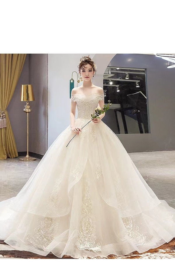 ウェディングドレス　結婚式　ドレス　ロングワンピース　華やか 白 楽天市場】ウェディングドレス パーティードレス 花嫁ドレス