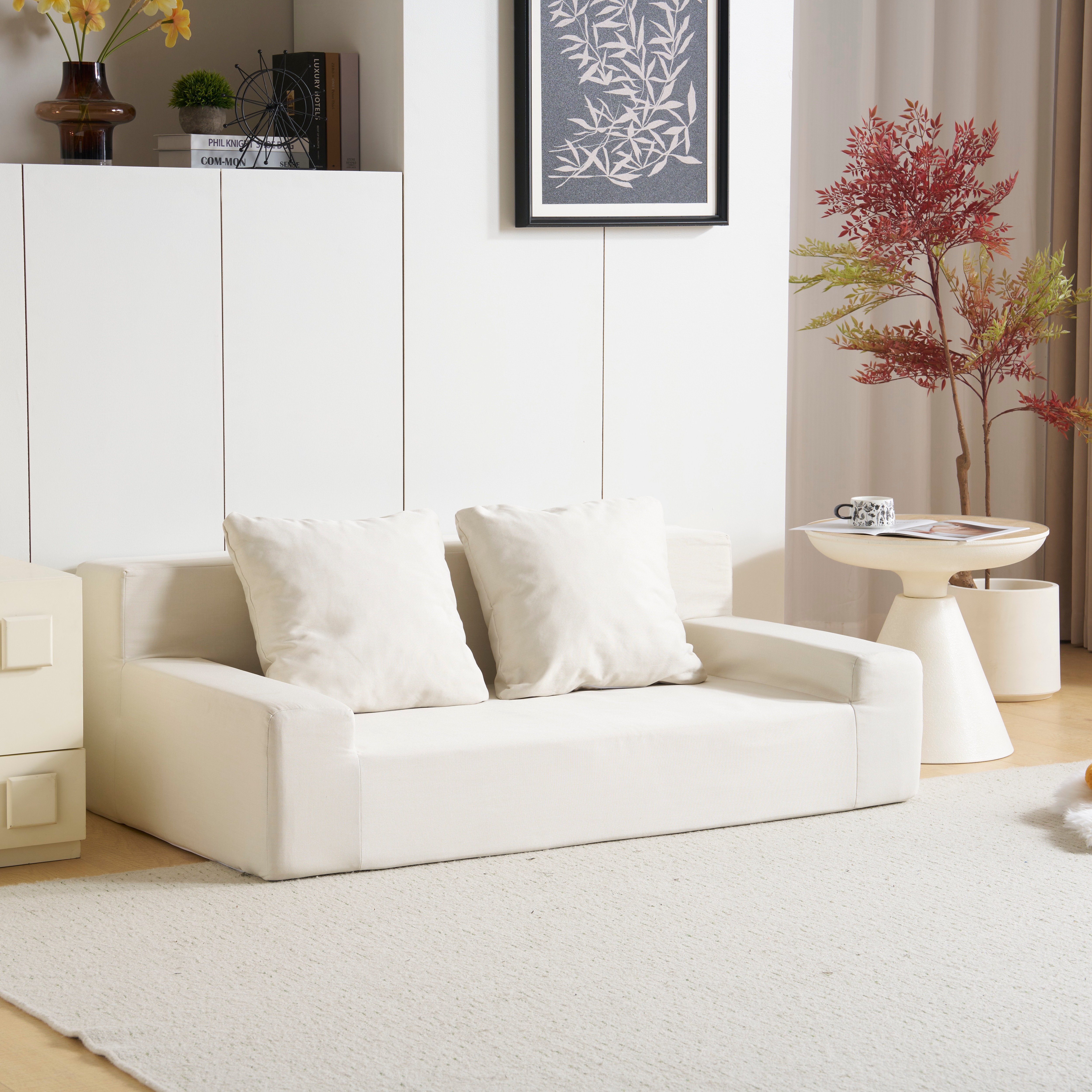 3182人掛けソファベッド フロアソファ コンパクト ローソファ こたつ用 ソファー 1人暮らし マルチに使える クッション付き 座椅子 1人掛け 完成品 運びに便利だ 軽いソファー 圧縮梱包 高反発