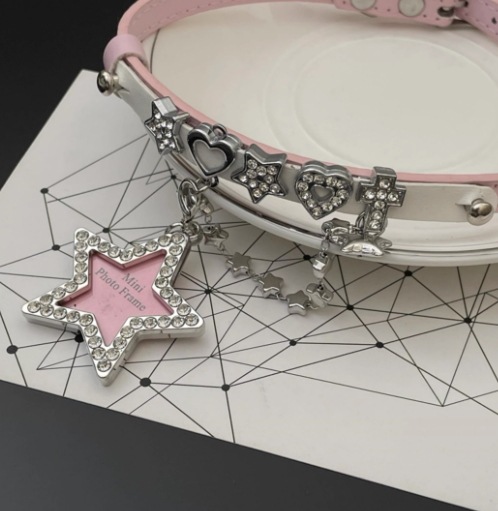 ガールピンクスターラブレザーネックレスチョーカーホットガールサブカルチャーマインシリーズドーパミンミレニアルスモール mdprevattcaulkingandwaterproofing.com