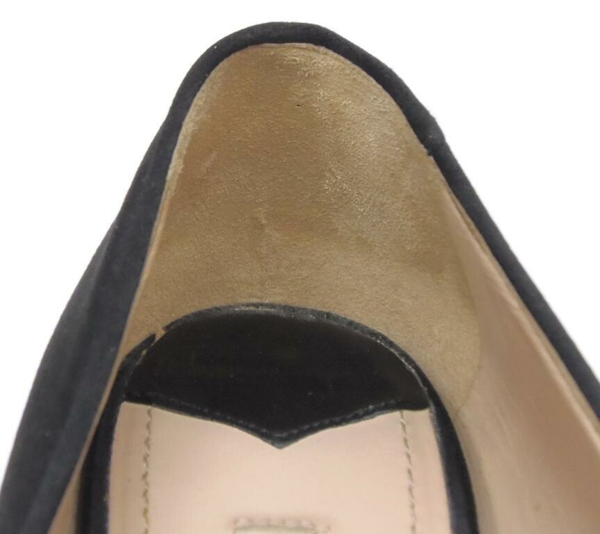 ミュウミュウ miumiu ビジュー付きオープントゥパンプス 黒 38 【中古】(61620) ミュウミュウ miumiu ビジュー付きオープントゥパンプス 黒 38 【中古】(61620)