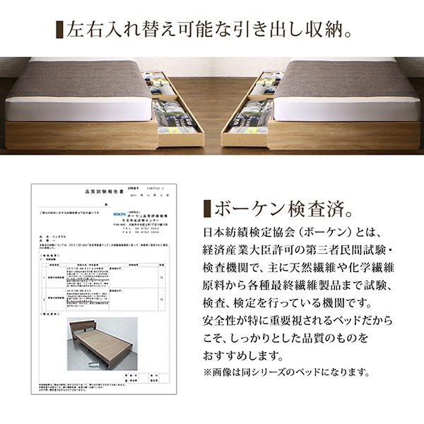 [組立設置付]ヴィンテージデザイン 棚付 収納ベッド [バーレイ] スタンダードボンネルコイルマットレス付 ダブル [マットレス]白