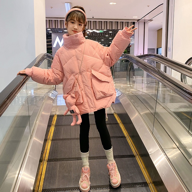 女の子用綿入れ冬用空気入り子供用綿入れコート大童ダウン綿入れ冬用厚手