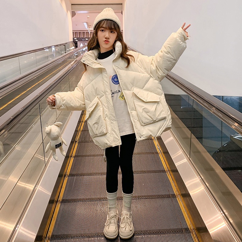 女の子用綿入れ冬用空気入り子供用綿入れコート大童ダウン綿入れ冬用厚手