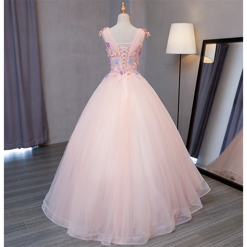 パーティードレス ウェディングドレス 奏会用ロングドレス 人気カラードレス 二次会 花嫁 結婚式 披露宴 舞台 ピンク人気