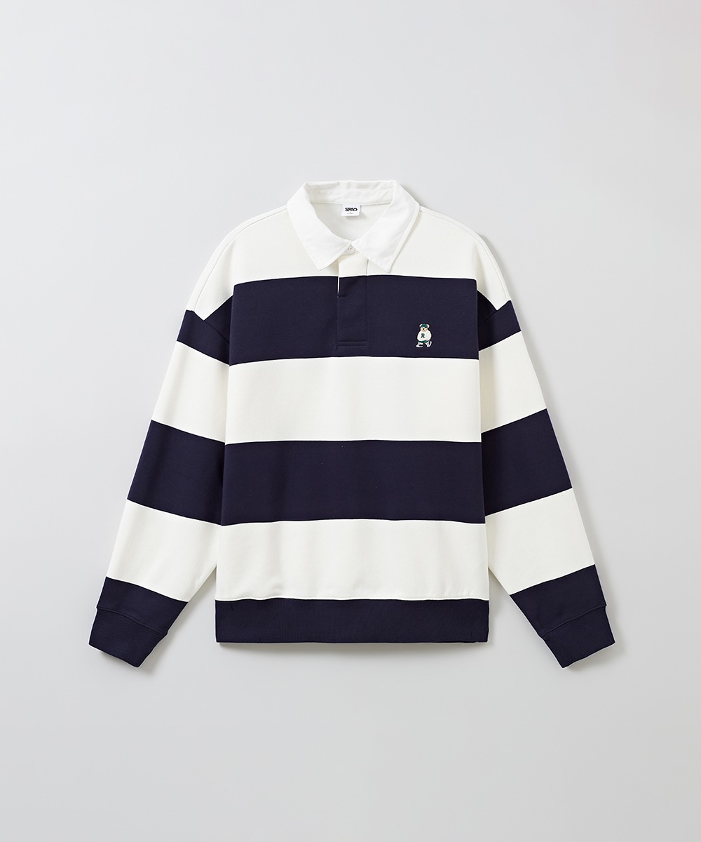 (Woody) Rugby Sweatshirt 2色 新商品 韓国人気 男女共用 カップルアイテム 肝節期 韓国ファッション ストリートファッション (Woody) Rugby Sweatshirt 2色 新商品 韓国人気 男女共用 カップルアイテム 肝節期 韓国ファッション ストリートファッション