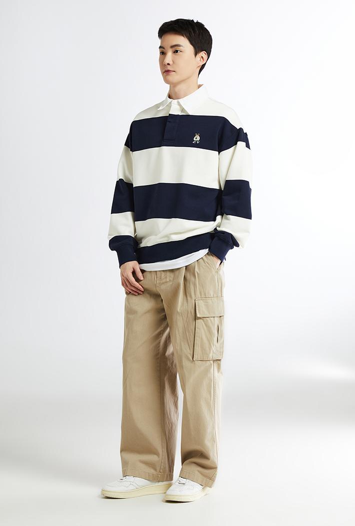 (Woody) Rugby Sweatshirt 2色 新商品 韓国人気 男女共用 カップルアイテム 肝節期 韓国ファッション ストリートファッション (Woody) Rugby Sweatshirt 2色 新商品 韓国人気 男女共用 カップルアイテム 肝節期 韓国ファッション ストリートファッション