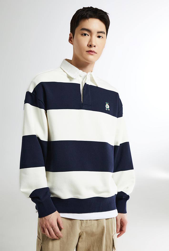 (Woody) Rugby Sweatshirt 2色 新商品 韓国人気 男女共用 カップルアイテム 肝節期 韓国ファッション ストリートファッション (Woody) Rugby Sweatshirt 2色 新商品 韓国人気 男女共用 カップルアイテム 肝節期 韓国ファッション ストリートファッション