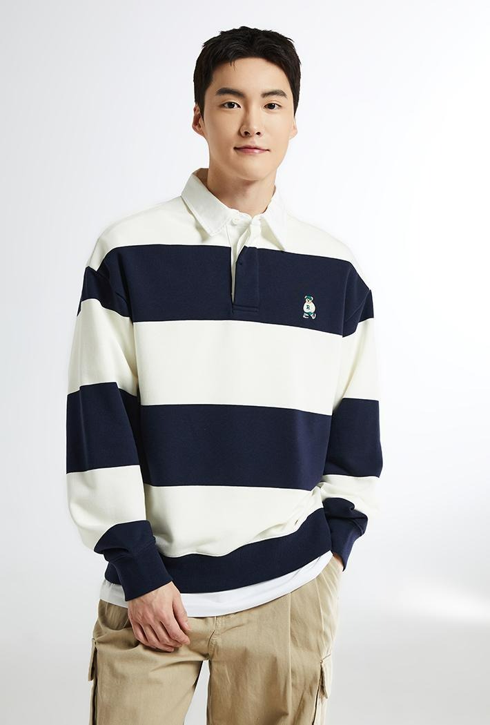 (Woody) Rugby Sweatshirt 2色 新商品 韓国人気 男女共用 カップルアイテム 肝節期 韓国ファッション ストリートファッション (Woody) Rugby Sweatshirt 2色 新商品 韓国人気 男女共用 カップルアイテム 肝節期 韓国ファッション ストリートファッション