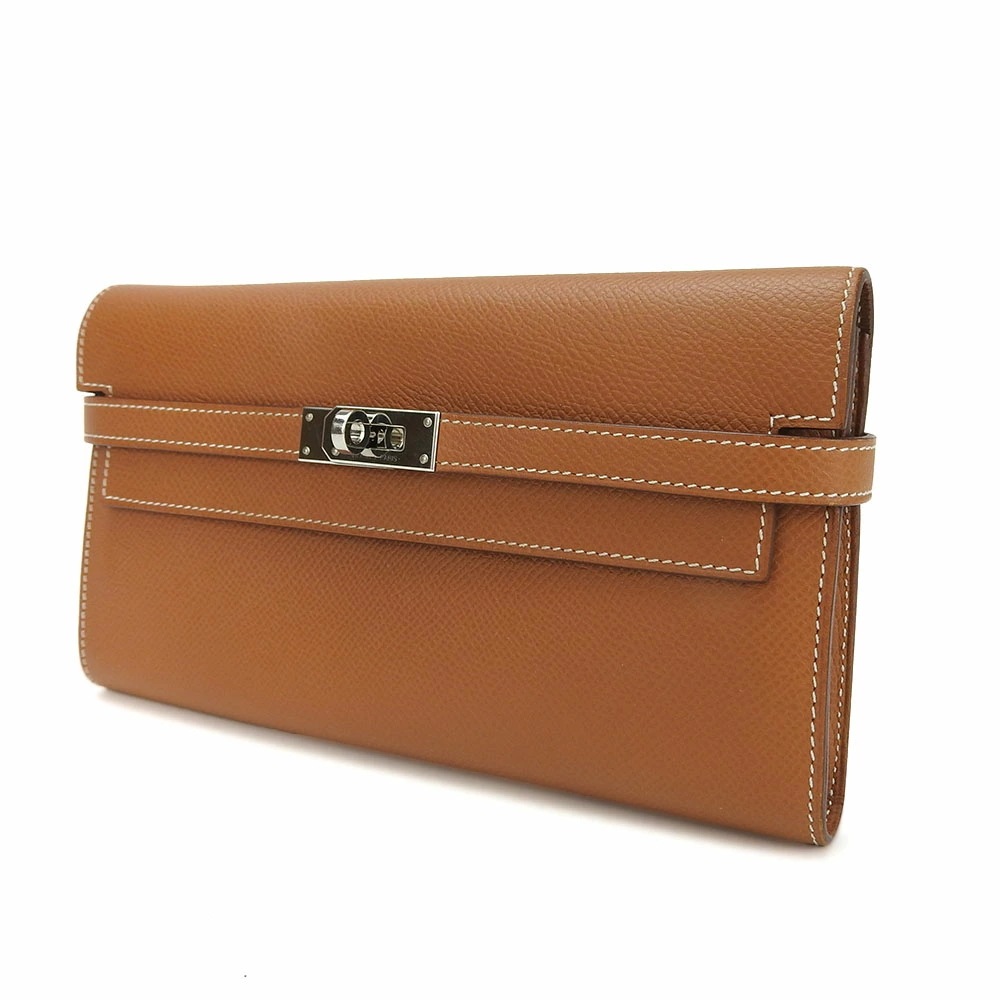 中古 エルメス 長財布 ケリーウォレット D刻印 ヴォーエプソン ゴールド エレガント シルバー金具 小物 普段使い メンズ レディース 男性 女性 HERMES long wallet gold 中古 エルメス 長財布 ケリーウォレット D刻印 ヴォーエプソン ゴールド エレガント シルバー金具 小物 普段使い メンズ レディース 男性 女性 HERMES long wallet gold