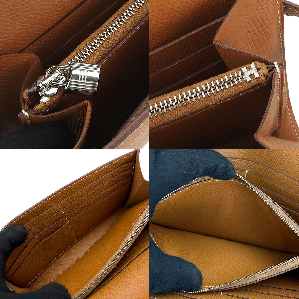 中古 エルメス 長財布 ケリーウォレット D刻印 ヴォーエプソン ゴールド エレガント シルバー金具 小物 普段使い メンズ レディース 男性 女性 HERMES long wallet gold 中古 エルメス 長財布 ケリーウォレット D刻印 ヴォーエプソン ゴールド エレガント シルバー金具 小物 普段使い メンズ レディース 男性 女性 HERMES long wallet gold