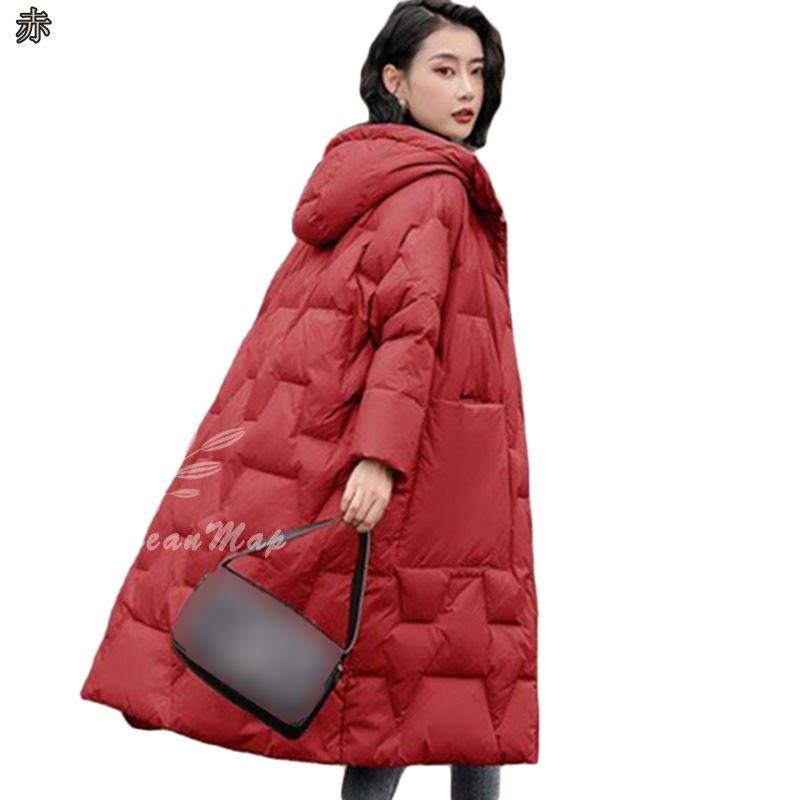 ダウンジャケット レディース フード付き ダウン コート 秋冬春 軽量 防風 防寒 暖かいロングコート ダウンジャケット ライトダウン スリム ファション 体型カバー 韓国風 アウター ウィンタージャ