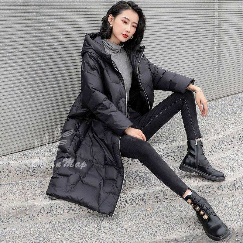 ダウンジャケット レディース フード付き ダウン コート 秋冬春 軽量 防風 防寒 暖かいロングコート ダウンジャケット ライトダウン スリム ファション 体型カバー 韓国風 アウター ウィンタージャ