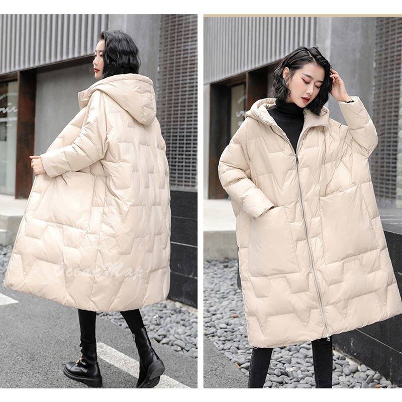 ダウンジャケット レディース フード付き ダウン コート 秋冬春 軽量 防風 防寒 暖かいロングコート ダウンジャケット ライトダウン スリム ファション 体型カバー 韓国風 アウター ウィンタージャ