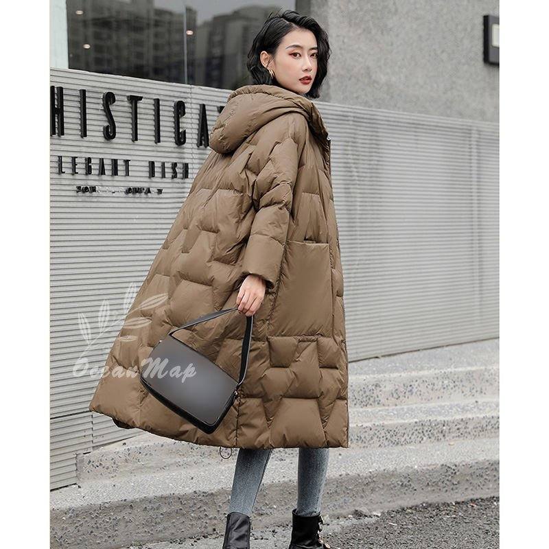 ダウンジャケット レディース フード付き ダウン コート 秋冬春 軽量 防風 防寒 暖かいロングコート ダウンジャケット ライトダウン スリム ファション 体型カバー 韓国風 アウター ウィンタージャ
