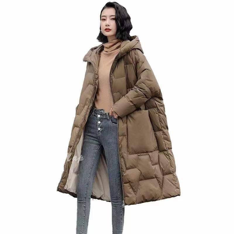 ダウンジャケット レディース フード付き ダウン コート 秋冬春 軽量 防風 防寒 暖かいロングコート ダウンジャケット ライトダウン スリム ファション 体型カバー 韓国風 アウター ウィンタージャ