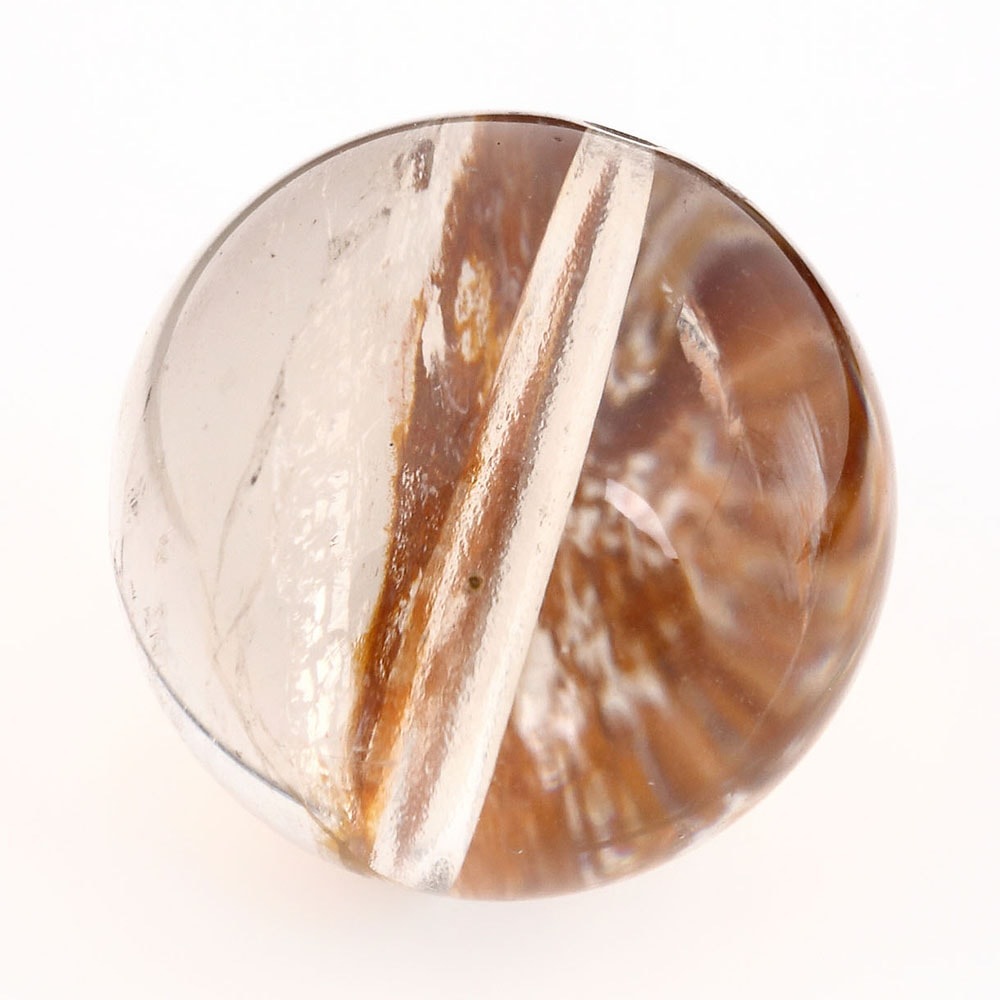 「1点もの 現品」 1粒売り 天然 オーラクォーツ ブラジル産 14mm パワーストーン バラ売り 天然石 パワーストーン ばら売り ビーズ 穴あき 1玉売り アクセサリー パ zz000122-zl