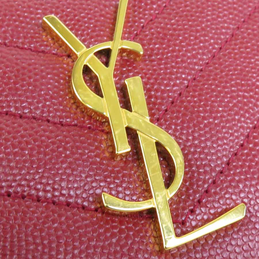 サンローラン SAINT LAURENT 二つ折り財布 レザー レッド レディース 403723 h29543a