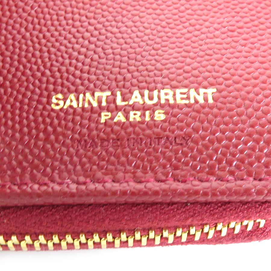 サンローラン SAINT LAURENT 二つ折り財布 レザー レッド レディース 403723 h29543a