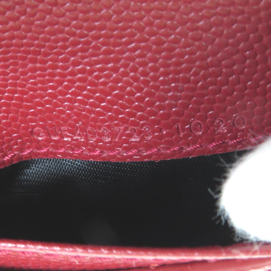 サンローラン SAINT LAURENT 二つ折り財布 レザー レッド レディース 403723 h29543a