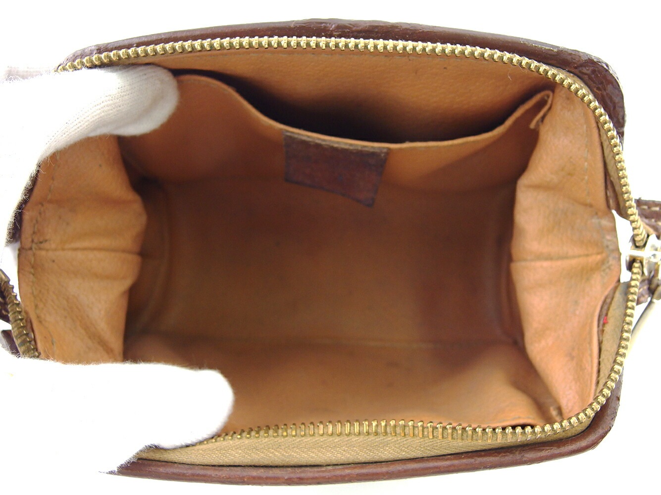 ポーチ 化粧ポーチ マカダム レディース メンズ ブラウン ベージュ 中古